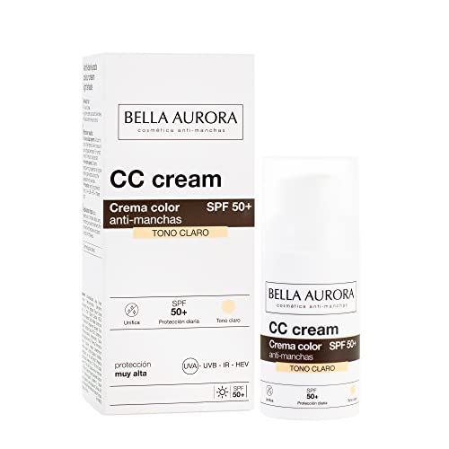 Bella Aurora Crema Facial con Color SPF 50+, 30 ml | CC...