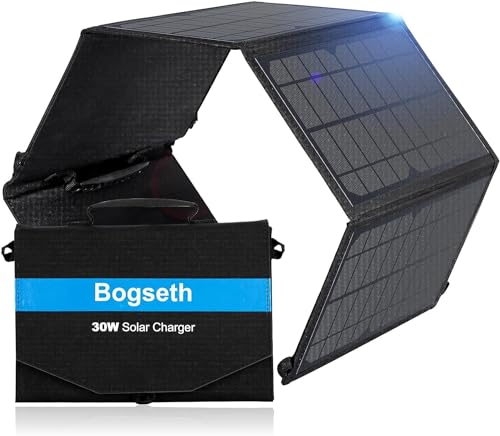 Bogseth 30W Cargador Panel Solar (5V/4.8A Total Máximo)...