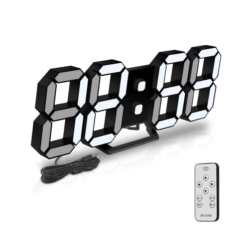 Deeyaple Reloj de Pared Digital LED 3D Pequeño Despertador...
