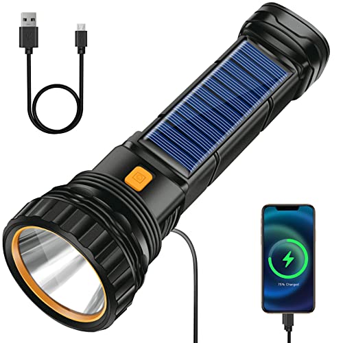 Idealife Linterna Solar Linterna LED Recargable USB, 1200...