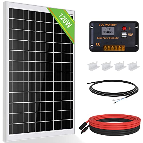 ECO-WORTHY 120W 12V Kit de Panel Solar Monocristalino para...